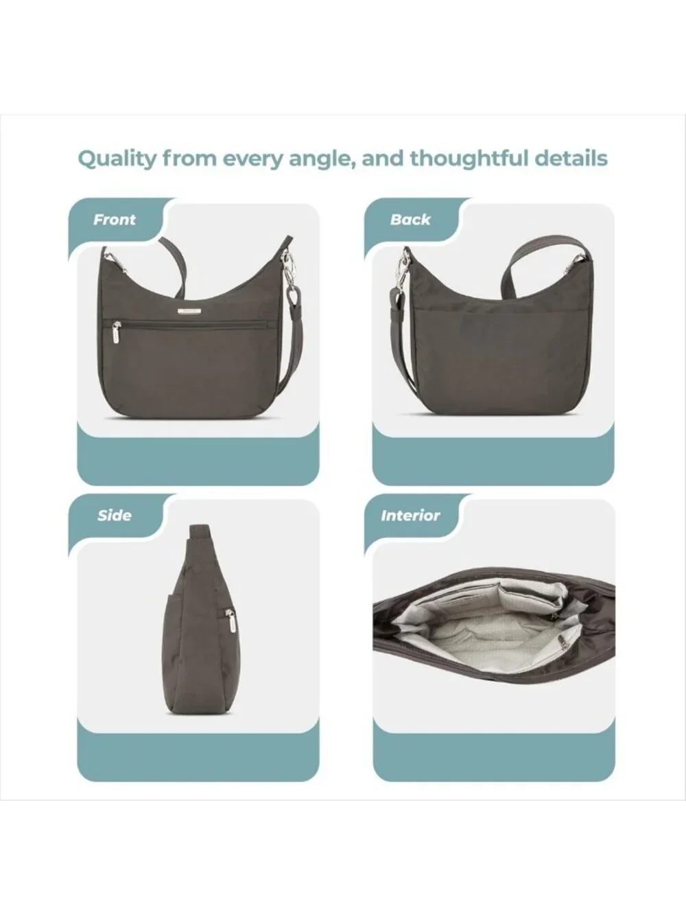 Anti-Theft East/West Hobo Bag for Travel, Stylish & Secure Everyday Tote